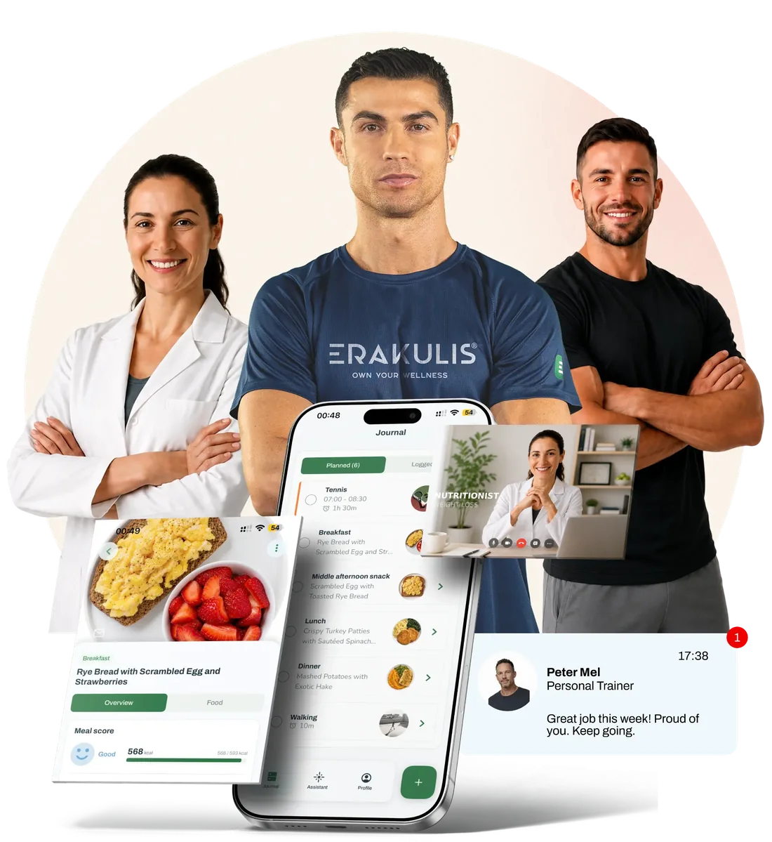 Connect with fitness and nutrition specialists anytime, anywhere